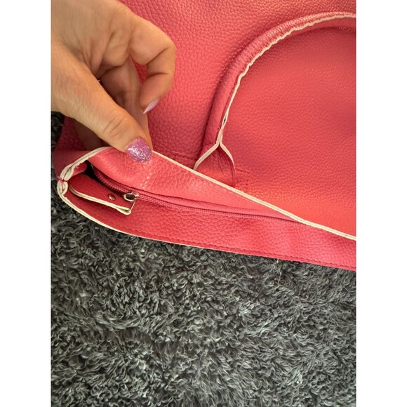 "P" Monogram New MSC Tote Bag Large Coral Initial Cursive Gold P - Picture 5 of 5